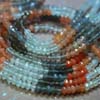 AAA quality multi moonstone faceted roundell 13 inch strand 3 - 3.5mm approx